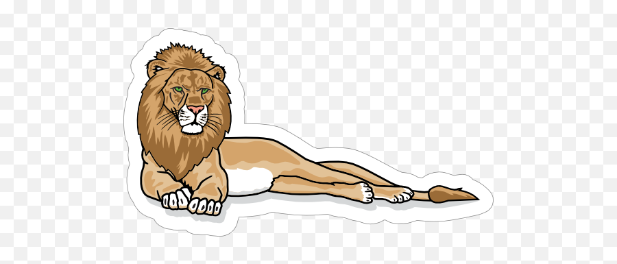 Lounging Lion Mascot Sticker - Masai Lion Png,Lion Mascot Logo