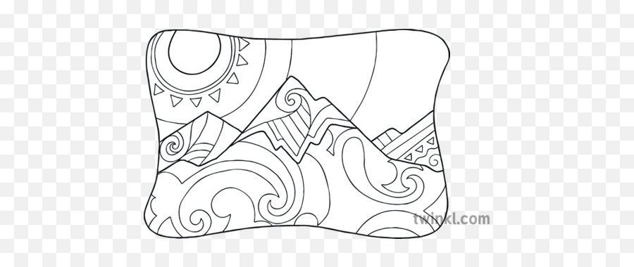 Maori Mountains Mindfulness Colouring New Zealand Nz Ks1 - Maori Drawing Mountain Png,Mountain Drawing Png