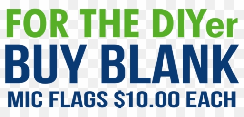 Blank Mic Flags - Custom Impact PBS Vertical png
