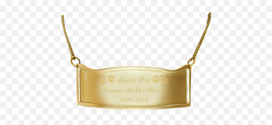Wholesale Engraved Pet Memorial Plaque - Contoured Brass Plaque Hanging By Chain Png,Gold Plaque Png