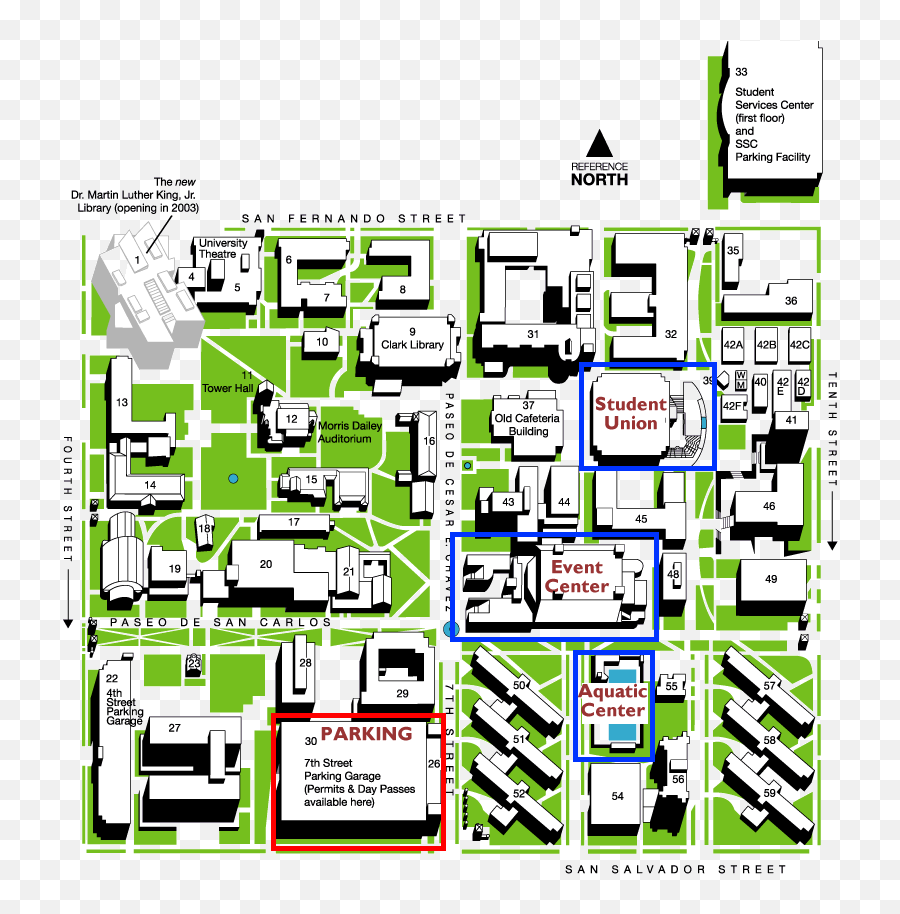 Map Of Sjsu - Sjsu Campus Map Png,San Jose State University Logo