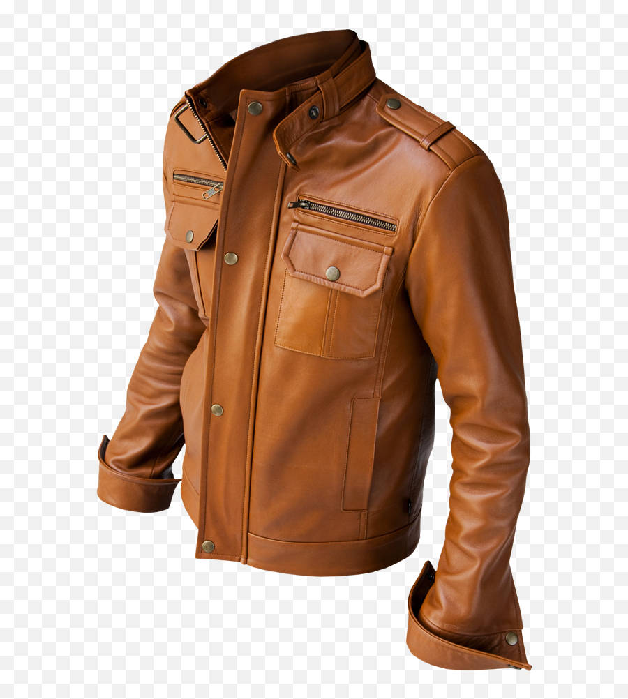 Biker Leather Jacket Png Transparent Image Arts - Brown Color Leather Jacket,Jacket Png