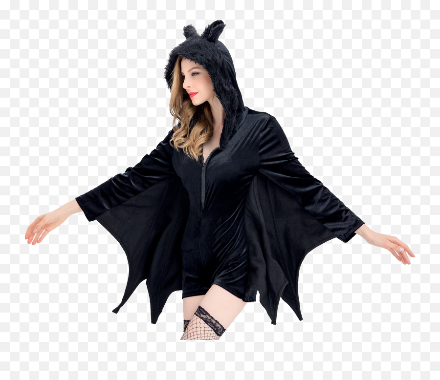 Womens Cozy Vampire Bat Romper Costume - Fictional Character Png,Fashion Icon Halloween Costumes