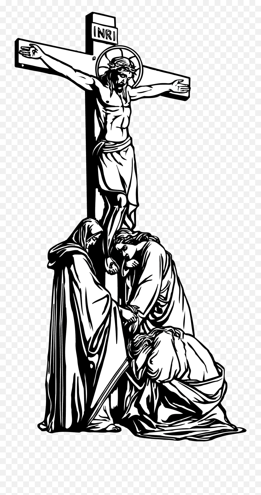Download Depiction Of Material Cross Jesus Nativity Vector - Jesus On The Cross Black And White Png,Jesus Cross Png