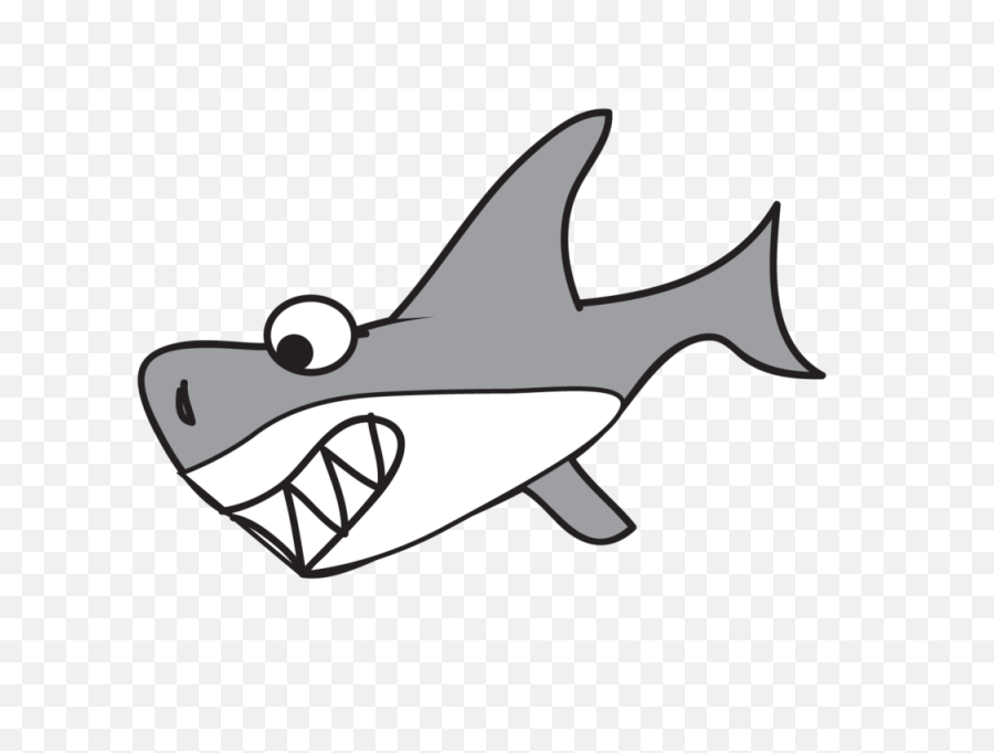Great White Shark Clipart Clip Art - Cartoon Shark How To Draw A Shark Png,Shark Png