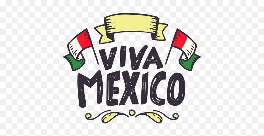 Viva Mexico Flag Ribbon Sticker - Viva Mexico Logo Png,Mexico Png