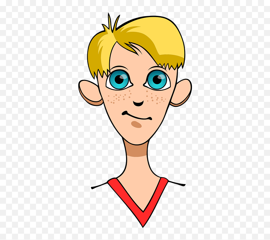 Freckles Teen Blond - Blonde Cartoon Hair Boy Png,Freckles Png