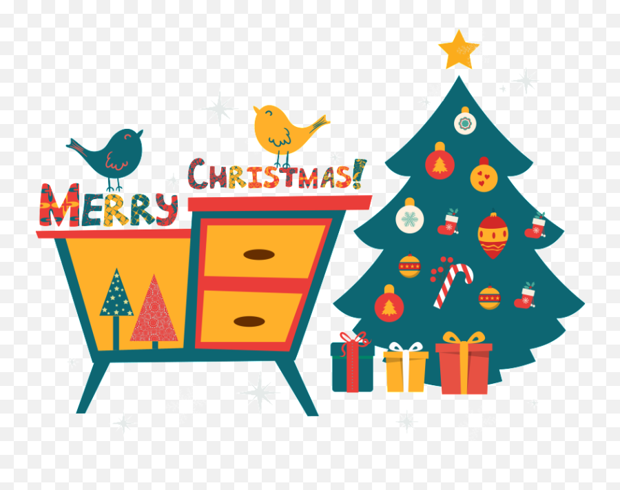 Hand Painted Flat Christmas Tree Vector - Christmas Day Christmas Day Png,Christmas Tree Vector Png
