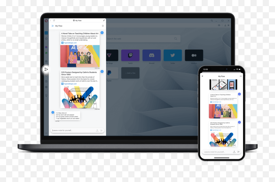 My Flow Send Files Between Devices Opera Browser - Opera Flow Png,Internet Browser Address Icon
