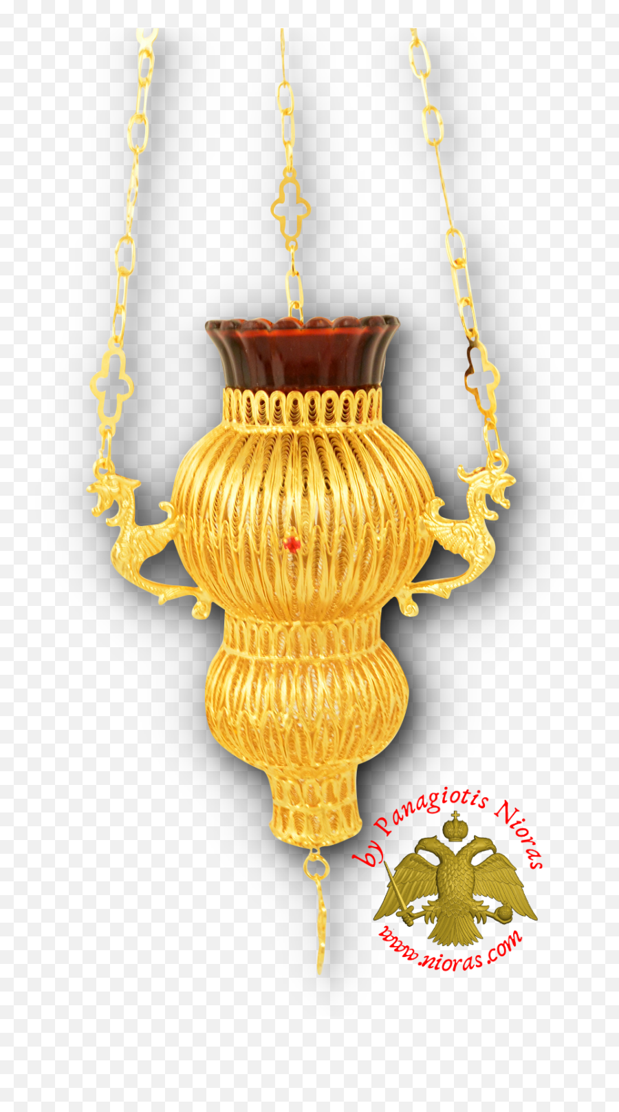Orthodox Hanging Oil Candle Kerkiraiko Hand Made Filigree - Decorative Png,Censored Icon