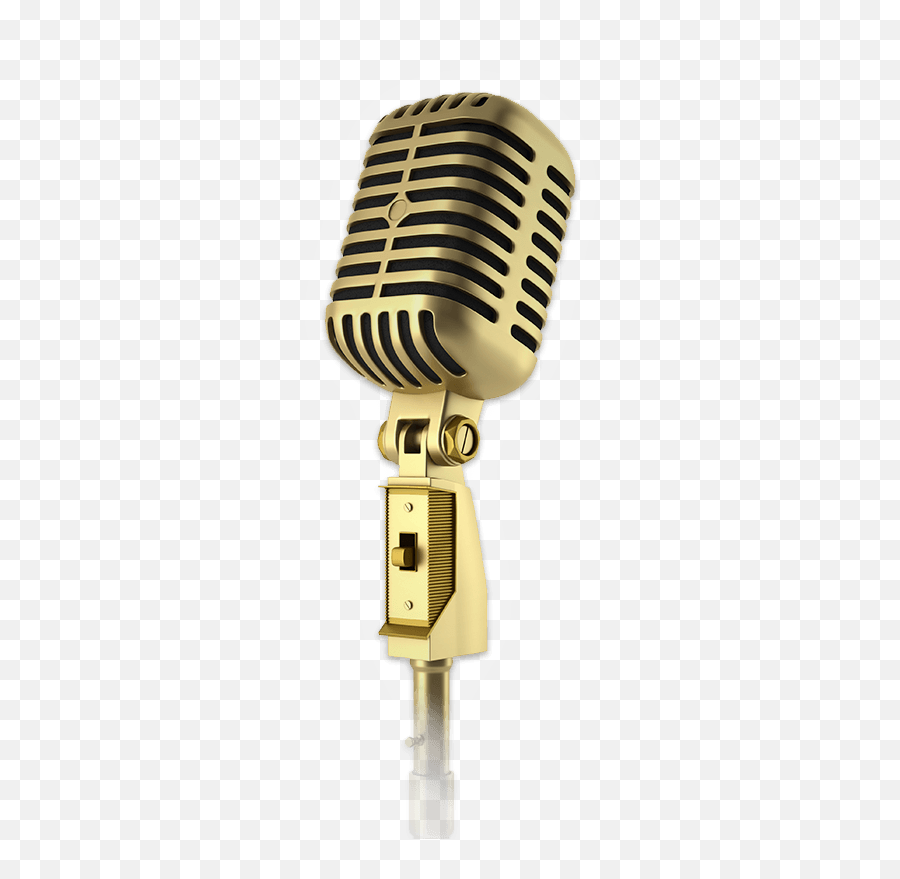 Gold Karaoke Microphone - Vintage Microphone Full Size Png Gold Transparent Background Mic Png,Karaoke Png