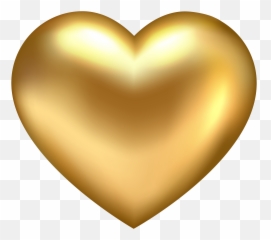 Golden Heart Przejrzyste Png Clip Art Free - 3d Golden Heart Png,Heart Image Png