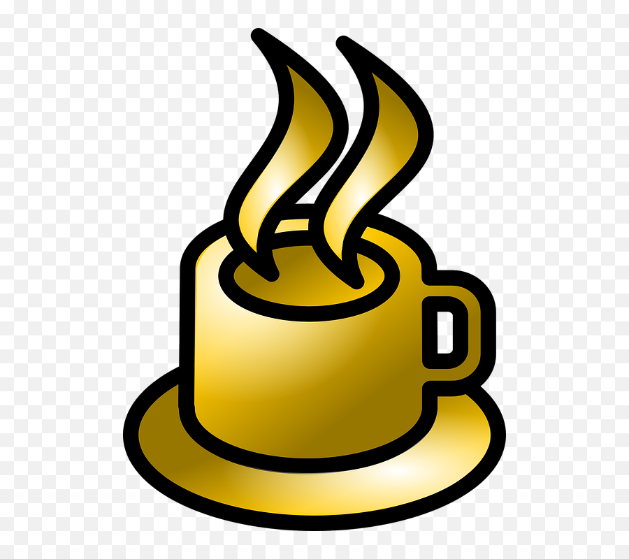 Coffee Cup Gold Theme Clip Art - Vector Clip Coffee Cup Clip Art Png,Coffee Clipart Png