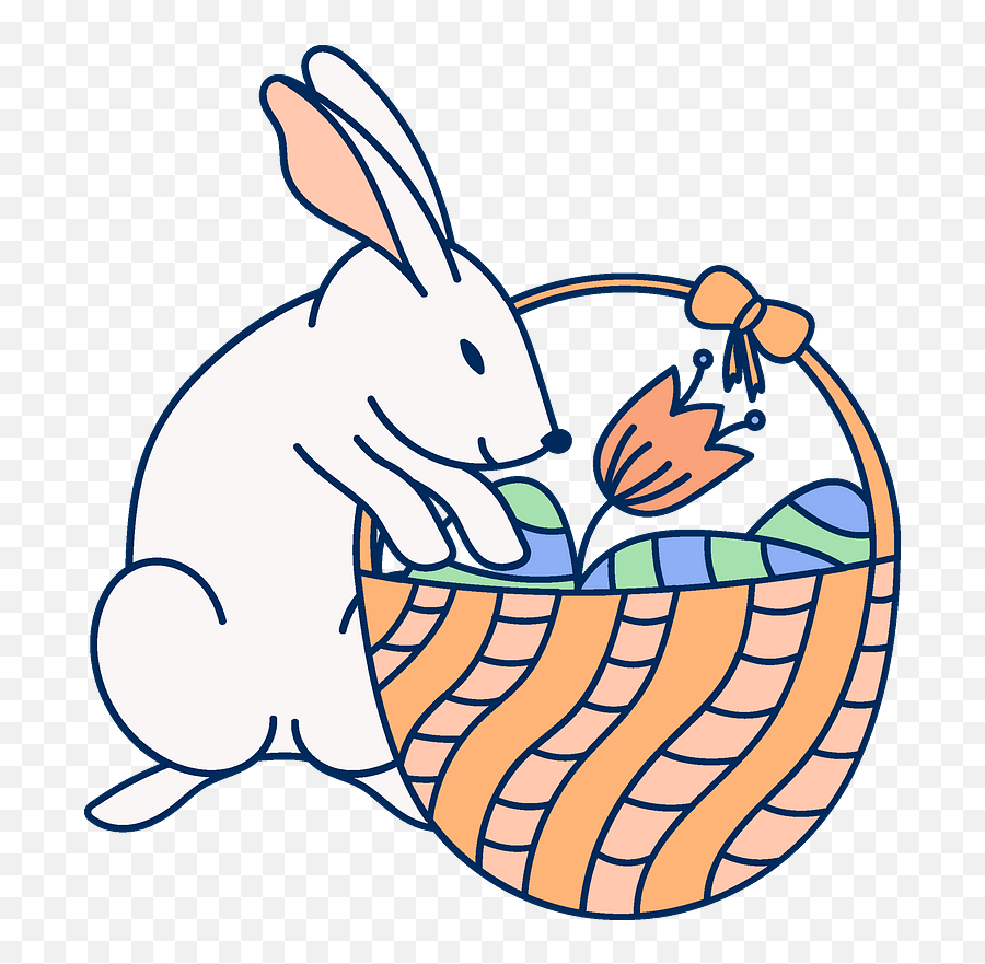 Easter Bunny And Basket Clipart Free Download Transparent - Clip Art Png,Easter Bunny Transparent
