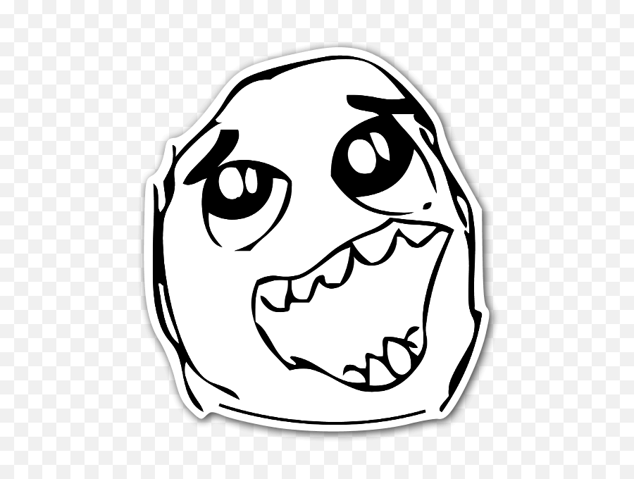 Download Rage Face Happy Daaah Sticker - Happy Face Meme Png,Meme Faces Png