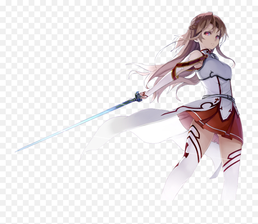 Asuna Yuuki Render Wallpaper And - Anime Girl Holding Sword Hd Png,Asuna Transparent