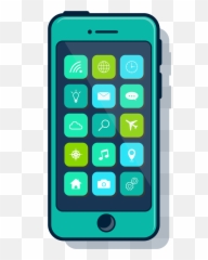 Simple A Phone Screen Showing Mobile Apps - Iphone Clipart Cell Art png
