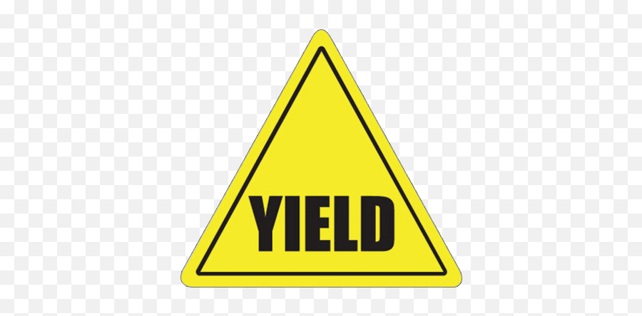 Yellow Yield Floor Sign Graphic Products - Traffic Sign Png,Yield Sign Png