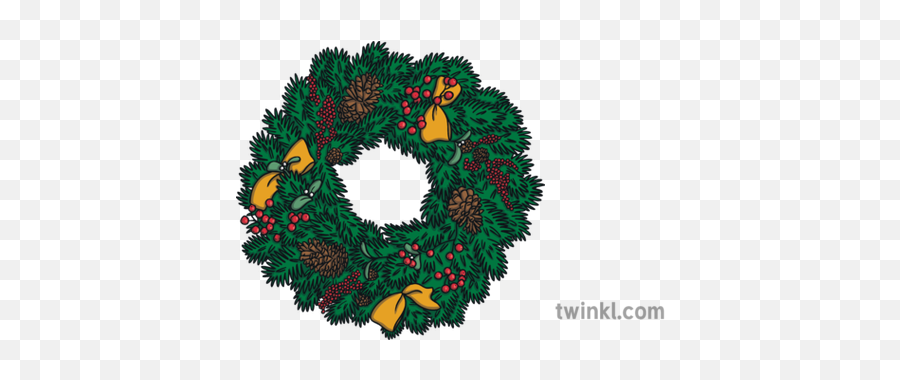 Christmas Wreath 2 3 Illustration - Twinkl Wreath Png,Christmas Wreath Png