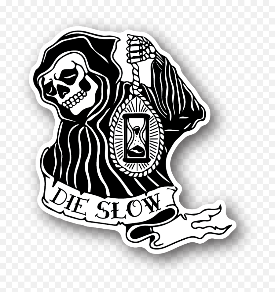 Grim Reaper Die Slow Sticker - Die Slow Grim Reaper Tattoo Png,Grim Reaper Logo