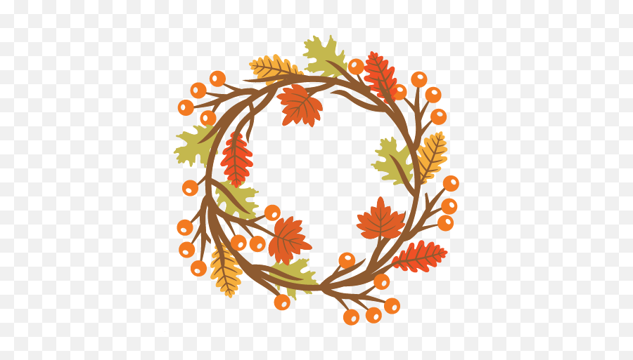 Autumn Wreath Svg Scrapbook Cut File Cute Clipart Files For - Autumn Wreath Clip Art Png,Wreath Png