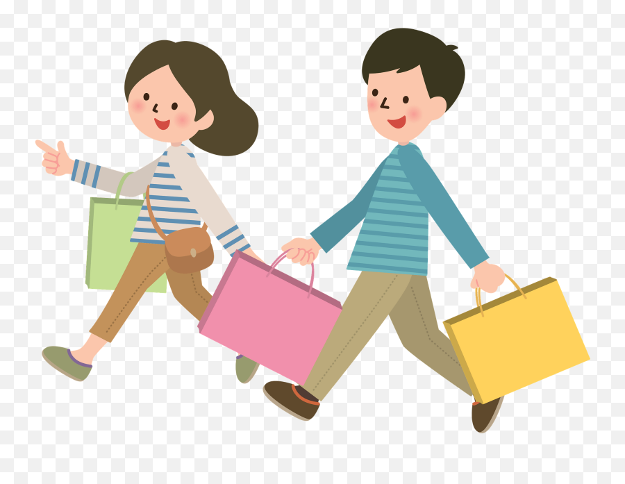 Couple Is Shopping Clipart Free Download Transparent Png - Family Shopping Clipart,People Shopping Png