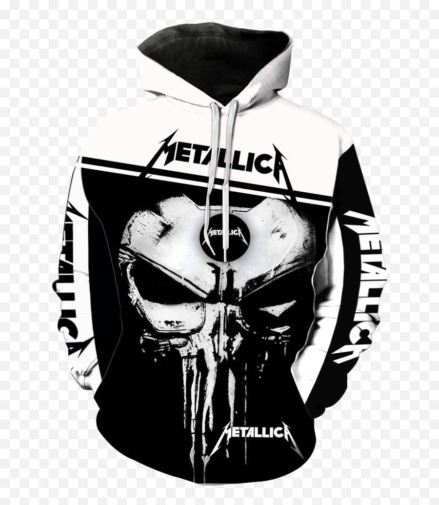 Metallica Punisher Skull Full All Over Print V1426 - Sasuke Uchiha Sweatshirt Png,Punisher Skull Transparent