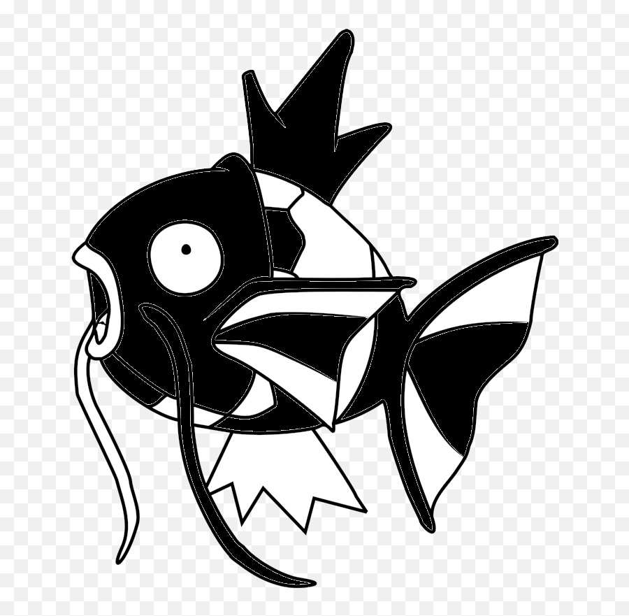 Black And White Magikarp - Black White Magikarp Png,Magikarp Transparent