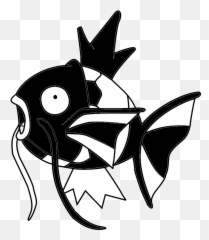 Black And White Magikarp - Black White Magikarp Png,Magikarp Transparent