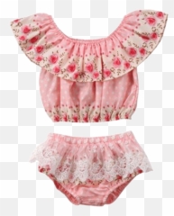 White Dots Png - Petite Bello Summer Set 06 Months Rose Ruffled,White Dots Png