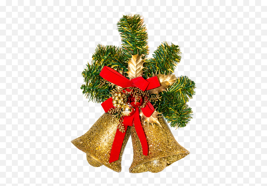 Download Gold Bells With Greenery And - Merry Christmas And Happy New Year 2021 Png,Christmas Greenery Png