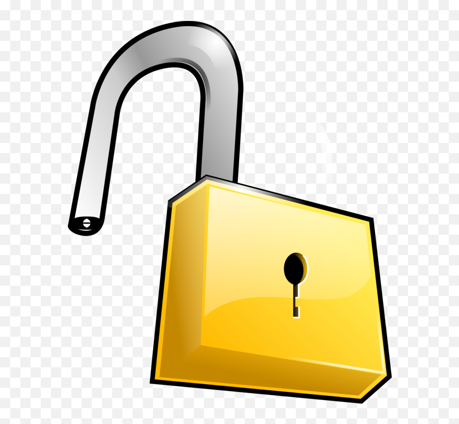 Lock Material Yellow Png Clipart - Open Lock Clipart,Lock And Key Icon