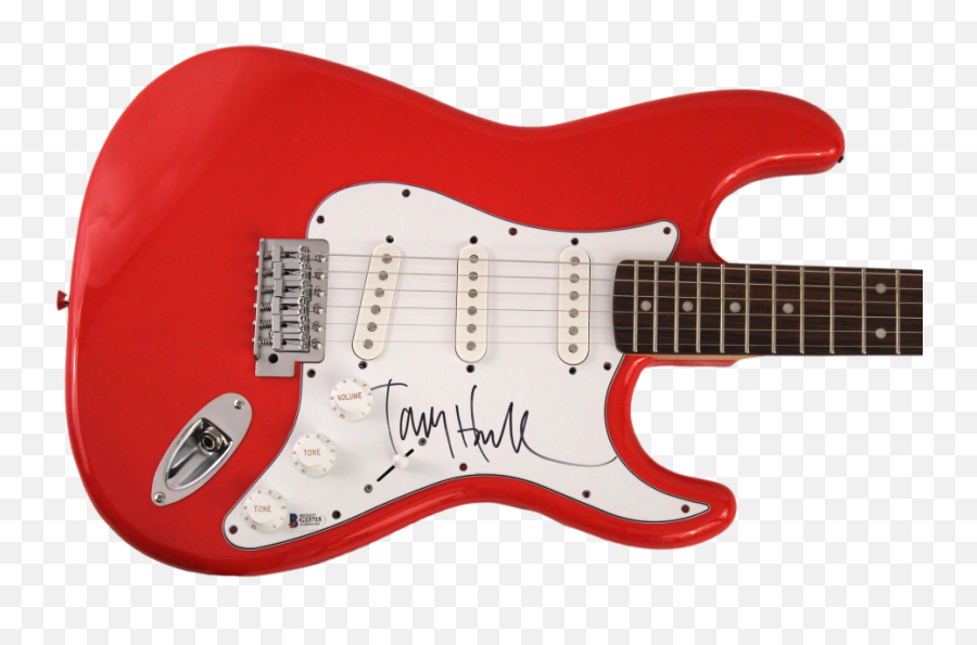 Tony Hawk Signed Autograph Fs Red Fender Electric Guitar - Guitar Post Malone Png,Fiesta Icon