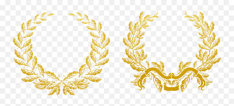 Gold Olive Branch Euclidean Vector Laurel Wreath - Gold Transparent Background Laurel Wreath Gold Png,Olive Png