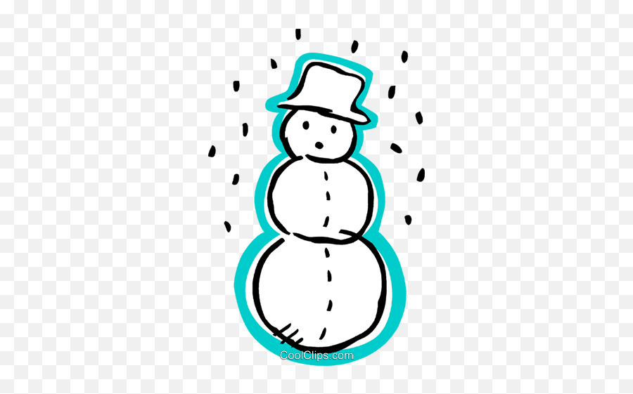Snowman Wearing A Hat With Snow Falling Royalty Free Vector - Snowman Png,Transparent Snow Falling