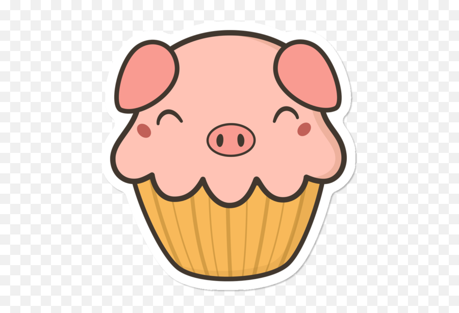 Download Cute Kawaii Pig Cupcake - Kawaii Full Size Png Cartoon Cute Kawaii Cupcakes,Kawaii Png