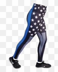 Thin Blue Line Flag Leggings - Blue Line Flex Leggings Png,Thin Blue Line Png