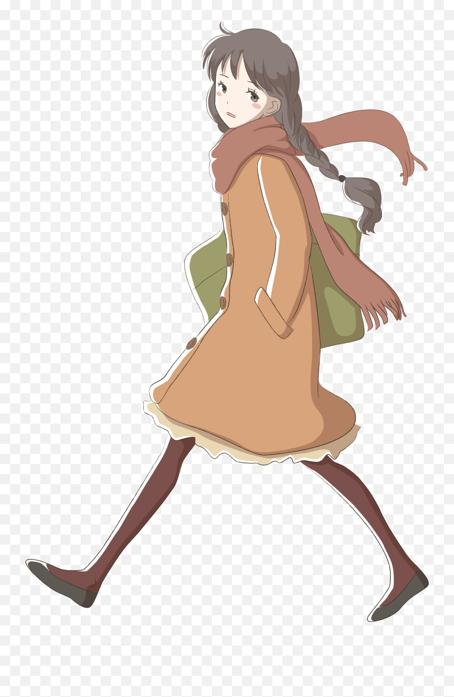 Joint Sitting Brown Hair Png Clipart - Anime Girl Walking Png,Anime Girl Sitting Png