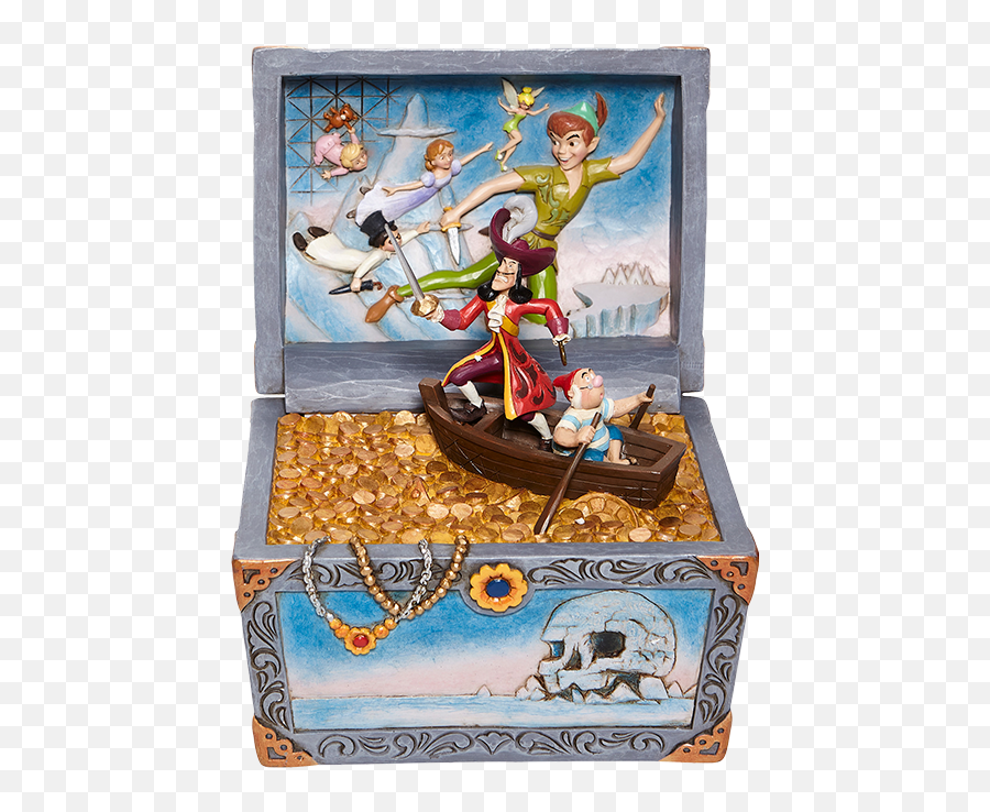 Peter Pan Treasure Chest Scene Figurine By Enesco Llc - Peter Pan Disney Jim Shore Png,Peter Pan Png