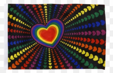 Rainbow Hearts Flag Size Xs - png