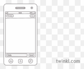 Cell Phone Screen Mobile Chat App Blank Ks2 Black And White - Camera png