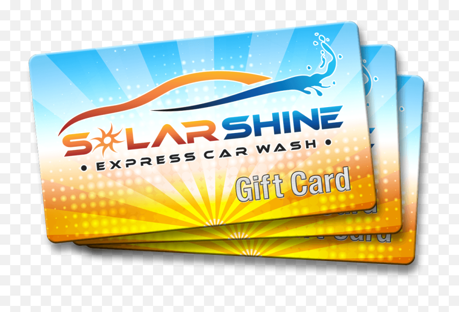Gift Card - Solarshine Express Car Wash Horizontal Png,Gift Cards Png