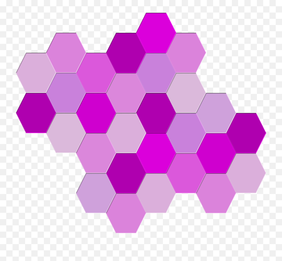 Geometrichexagonspurpleshadesshapes - Free Image From Png,Transparent Hexagon Pattern