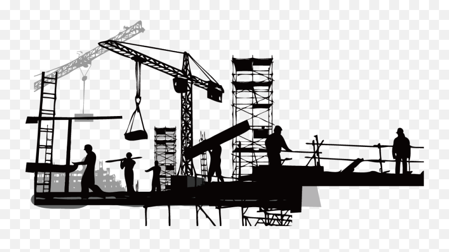 Download Building And Vector Silhouette Architectural Study - Construction Png,Building Silhouette Png