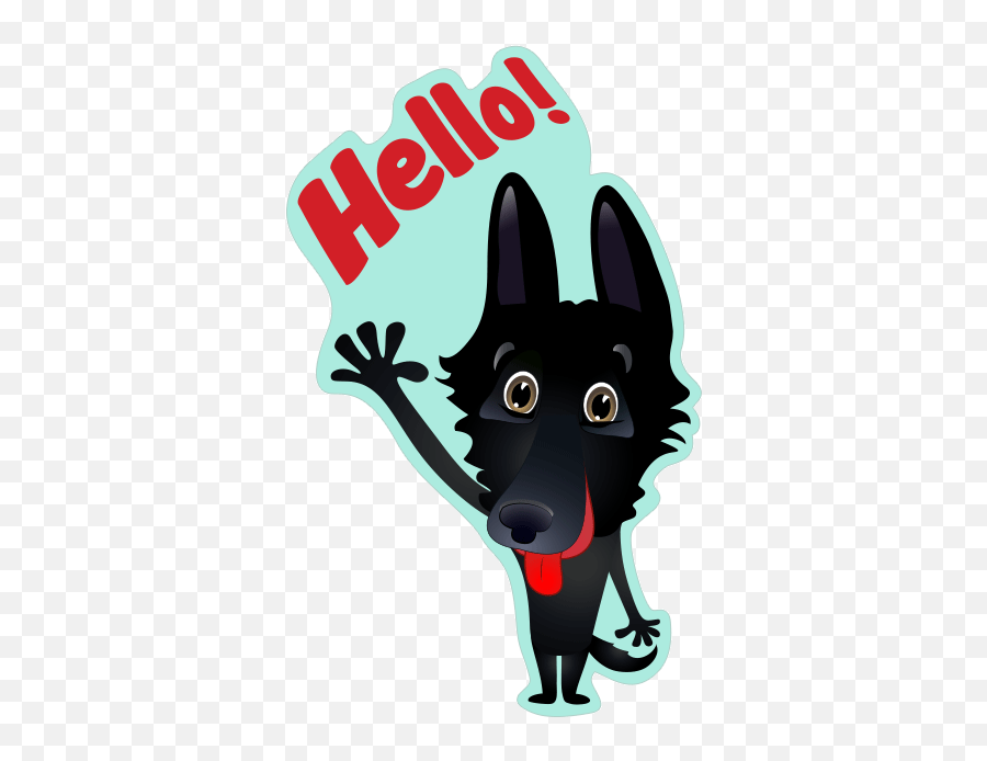 Nero The Black Dog Cute Funny Comic Pet Stickers Messages - Dog Png,Funny Dog Png
