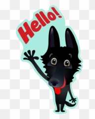 Nero The Black Dog Cute Funny Comic Pet Stickers Messages - Dog Png,Funny Dog Png