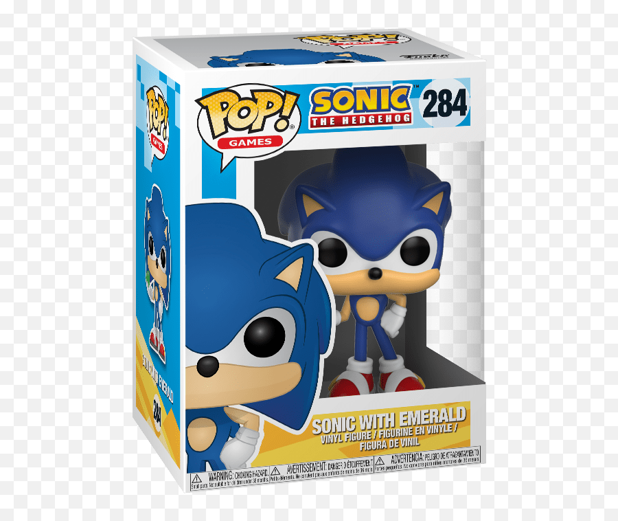 Funko Pop Games Sonic The Hedgehog - Sonic With Emerald Vinyl Figure New Funko Pop Sonic 284 Png,Sonic The Hedgehog Transparent