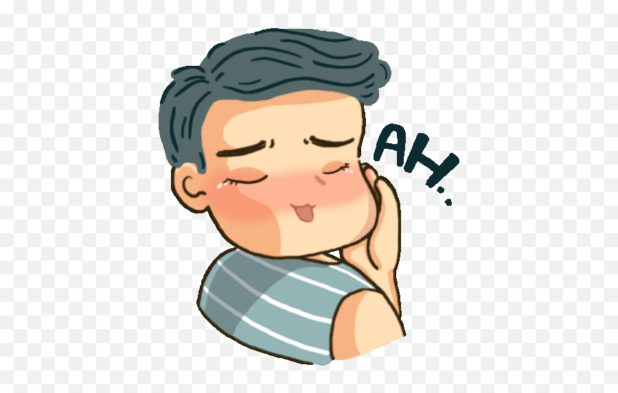 Blushing Boy Says Ah In Indonesian Sticker - Blushing Ah For Adult Png,Ariana Grande Gif Icon