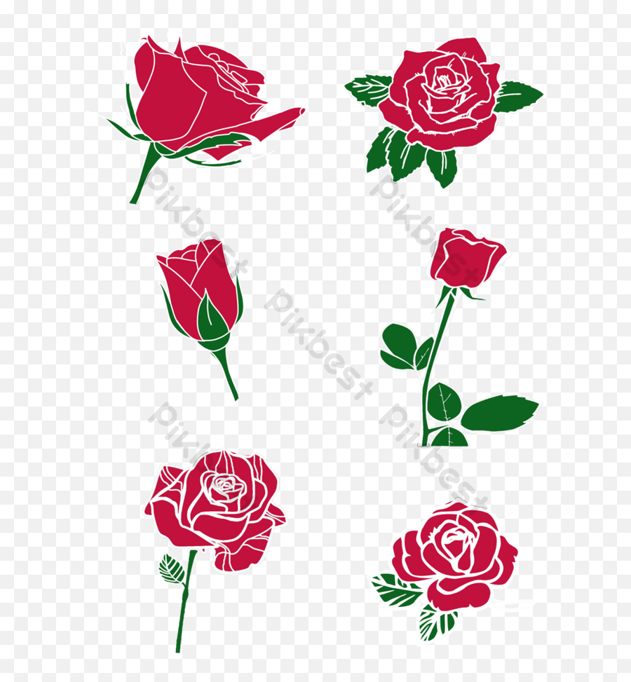 Flat Rose Flower Png Images Psd Free Download - Pikbest,Flower Icon Set