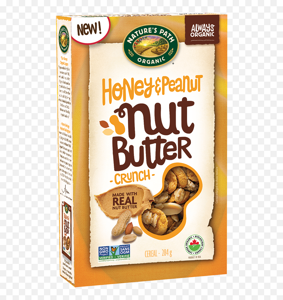 Nut Butter Honey U0026 Peanut Crunch - Natureu0027s Path Path Nut Butter Cereal Png,Peanut Transparent